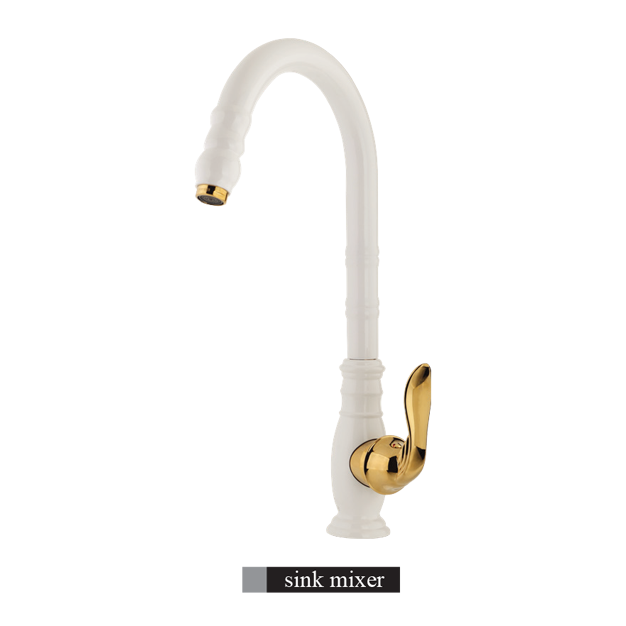 شیر ظرفشویی الوند مدل لیزا سفید طلایی